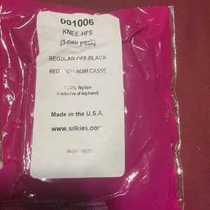 7 packages of 3 pack Silkies Knee HI’s- 21 pairs of OFF-BLACK knee HI’s